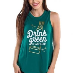 Tipsy Elves Women's Drink Green Tank Top