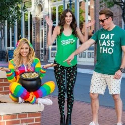 Tipsy Elves Women Metallic Shooting Clover Leggings 8 Tipsy Elves Women Metallic Shooting Clover Leggings