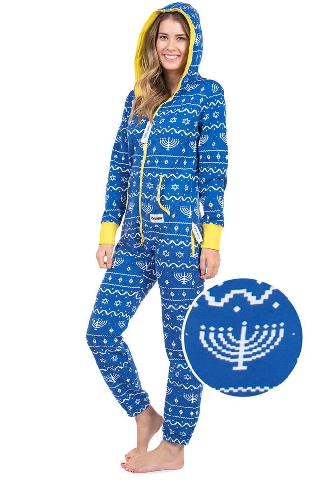 Tipsy Elves Women's Blue Hanukkah Jumpsuit 1 Tipsy Elves Women's Blue Hanukkah Jumpsuit
