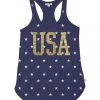 Tipsy Elves Women's Gold Foil USA Tank Top