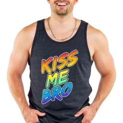 Tipsy Elves Kiss Me Bro Tank Top - Men's Cut