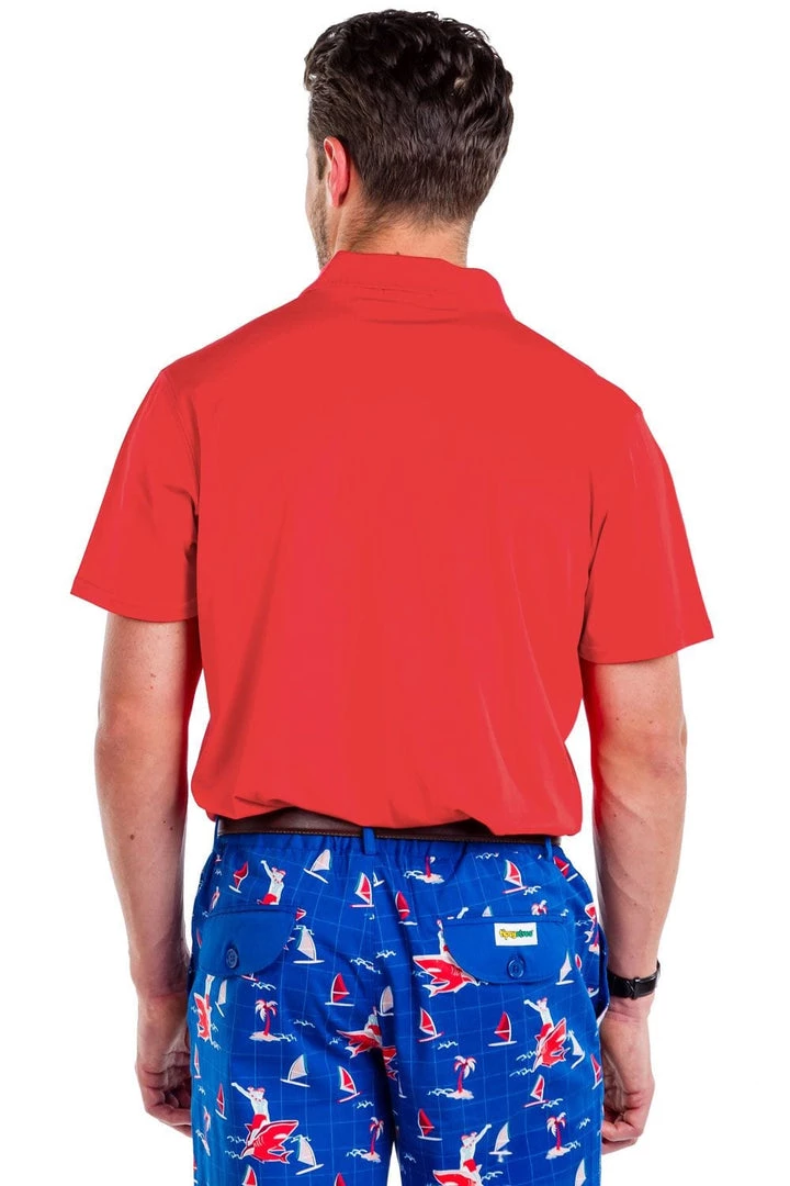 Tipsy Elves Men's Red Golf Polo 6 Tipsy Elves Men's Red Golf Polo