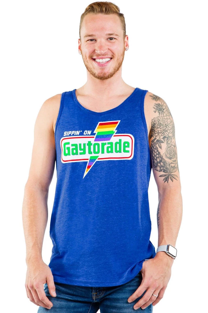 Tipsy Elves Sippin' On Gaytorade Tank Top - Men's Cut 2 Tipsy Elves Sippin' On Gaytorade Tank Top - Men's Cut