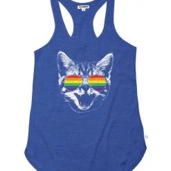 Tipsy Elves Pride Cat Tank Top (Blue) - Women's Cut