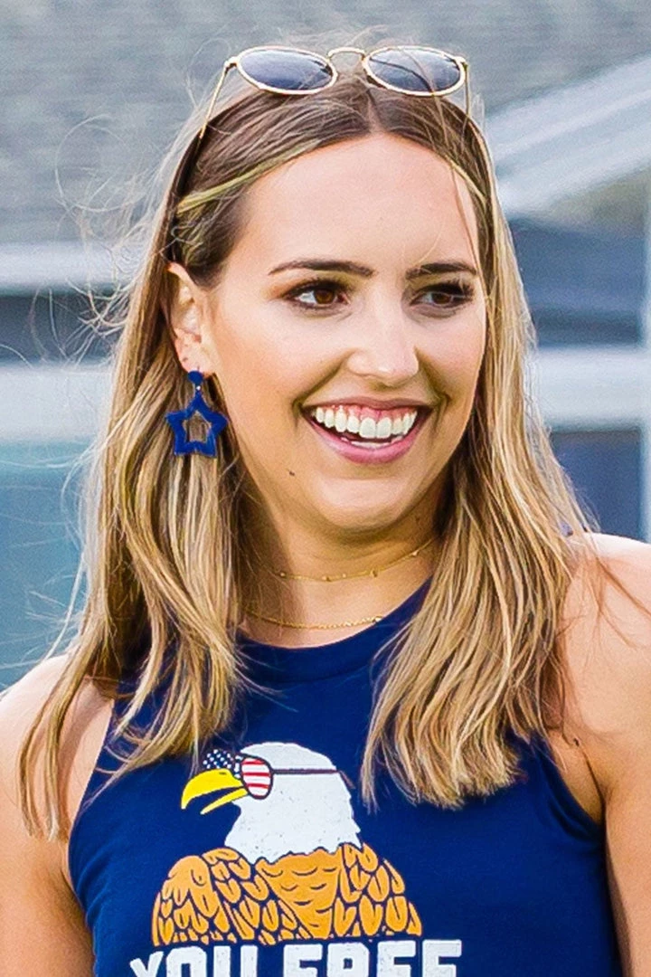 Tipsy Elves Women Patriotic Beaded Star Earrings 2 Tipsy Elves Women Patriotic Beaded Star Earrings