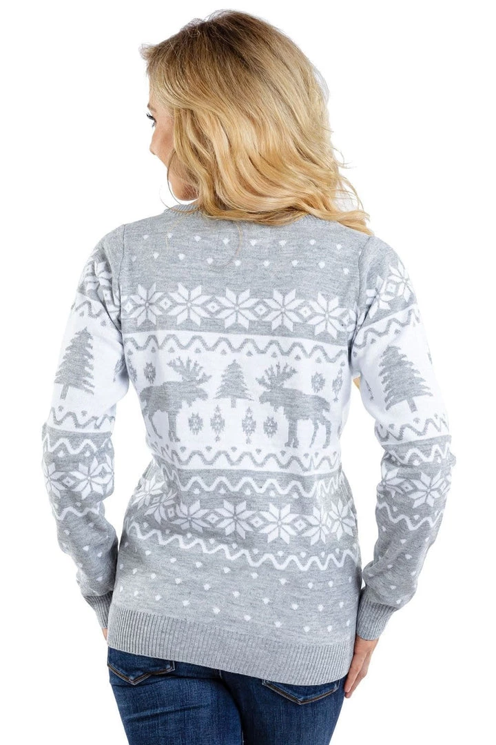Tipsy Elves Women's Merry Moose Ugly Christmas Sweater 2 Tipsy Elves Women's Merry Moose Ugly Christmas Sweater