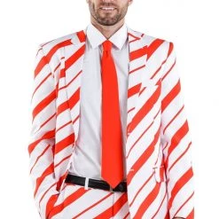 Tipsy Elves Men Candy Cane Crusher Blazer With Tie
