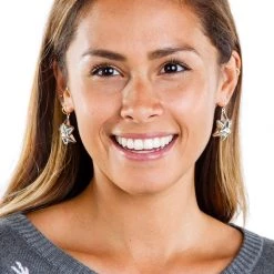 Tipsy Elves Silver Gift Bow Earrings Women