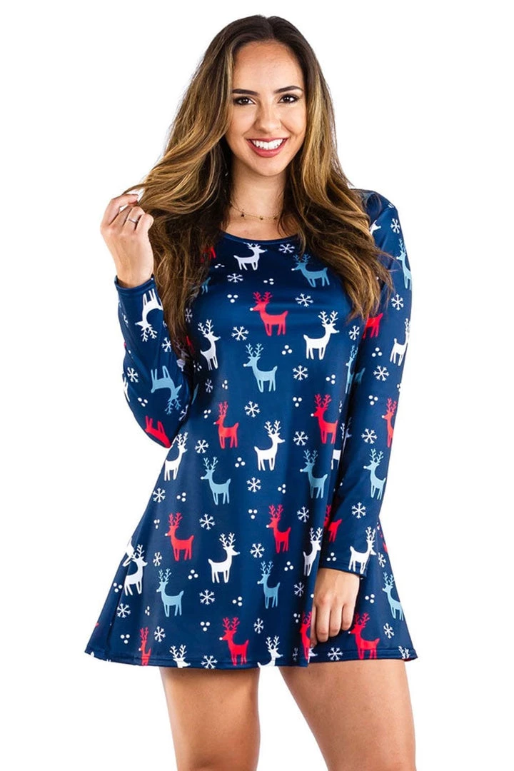 Tipsy Elves Women's Royal Reindeer Dress 3 Tipsy Elves Women's Royal Reindeer Dress