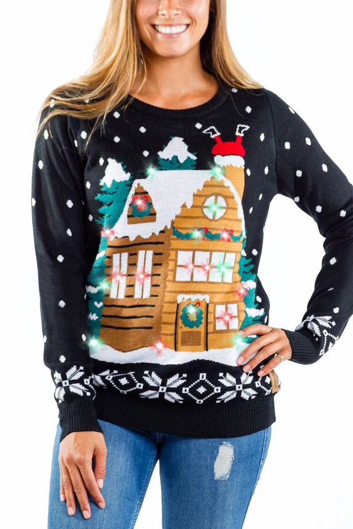 Tipsy Elves Women's Light Show Light Up Ugly Christmas Sweater 1 Tipsy Elves Women's Light Show Light Up Ugly Christmas Sweater