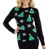 Tipsy Elves Women's Pom-Pom Tree Ornament Dress
