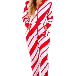 Tipsy Elves Women's Candy Cane Jumpsuit