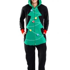 Tipsy Elves Men's Christmas Tree Toss Game Jumpsuit
