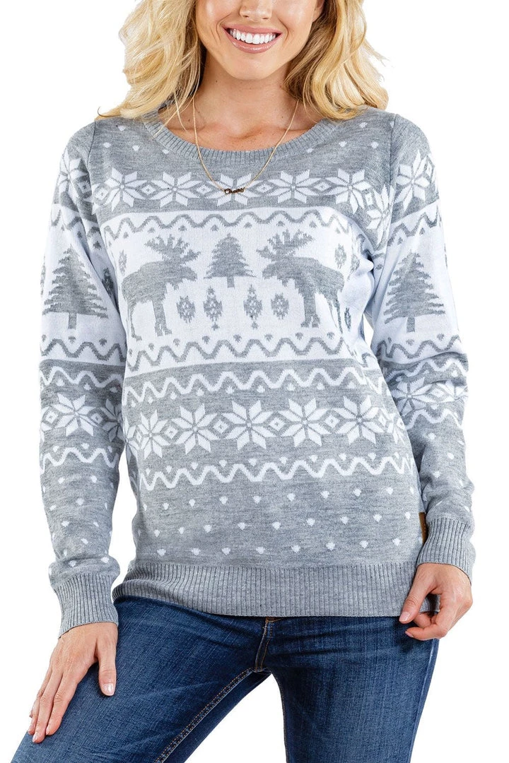 Tipsy Elves Women's Merry Moose Ugly Christmas Sweater 1 Tipsy Elves Women's Merry Moose Ugly Christmas Sweater
