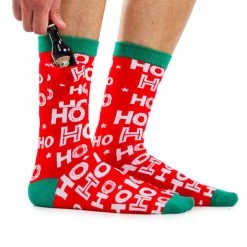 Tipsy Elves Men's Ho Ho Ho Socks With Pocket