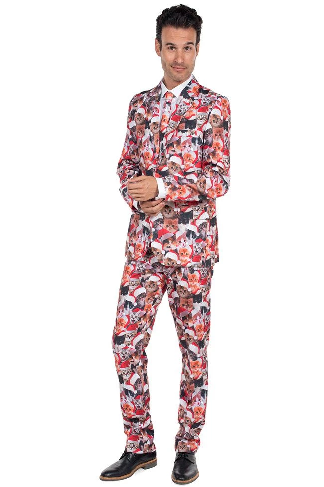 Tipsy Elves Men Meowy Christmas Suit Pants 2 Tipsy Elves Men Meowy Christmas Suit Pants
