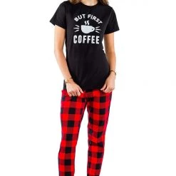 Tipsy Elves Women's First Coffee Pajama Set