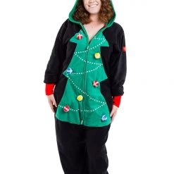 Tipsy Elves Women's Christmas Tree Toss Game Jumpsuit