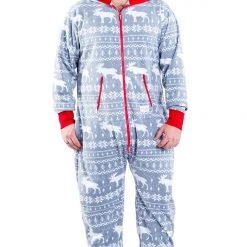 Tipsy Elves Men's Grey Moose Jumpsuit 13 Tipsy Elves Men's Grey Moose Jumpsuit