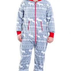 Tipsy Elves Men's Grey Moose Jumpsuit 14 Tipsy Elves Men's Grey Moose Jumpsuit