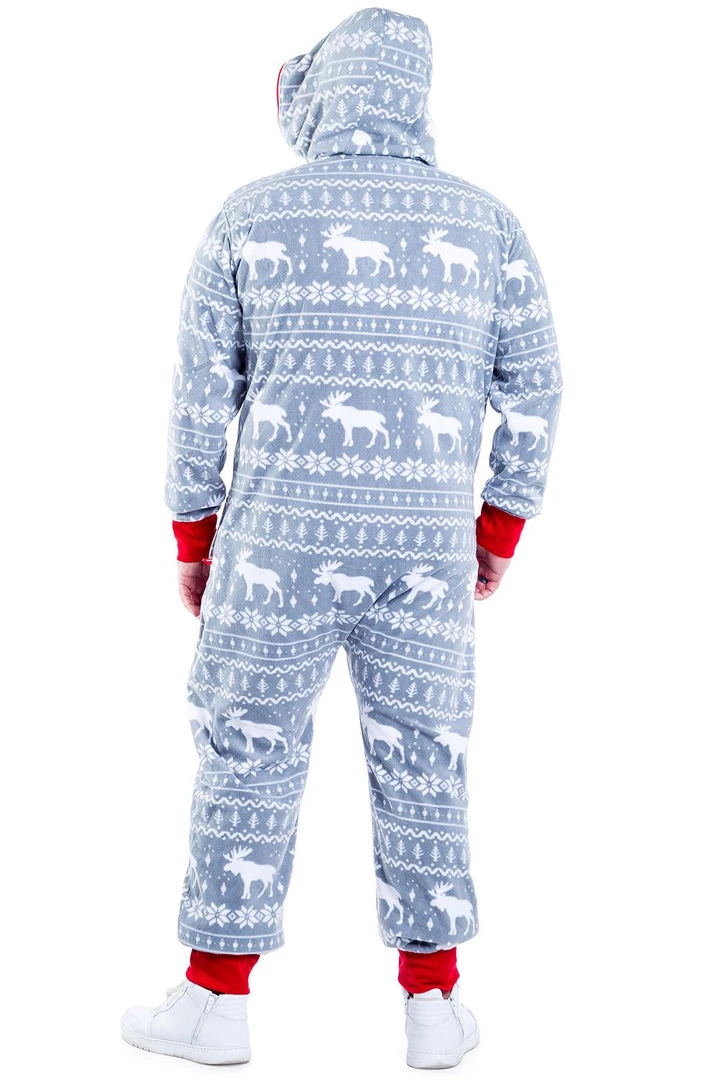 Tipsy Elves Men's Grey Moose Jumpsuit 8 Tipsy Elves Men's Grey Moose Jumpsuit