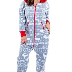 Tipsy Elves Women's Grey Moose Jumpsuit