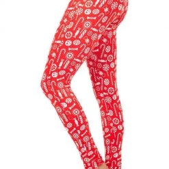 Tipsy Elves Women Christmas Candy Leggings