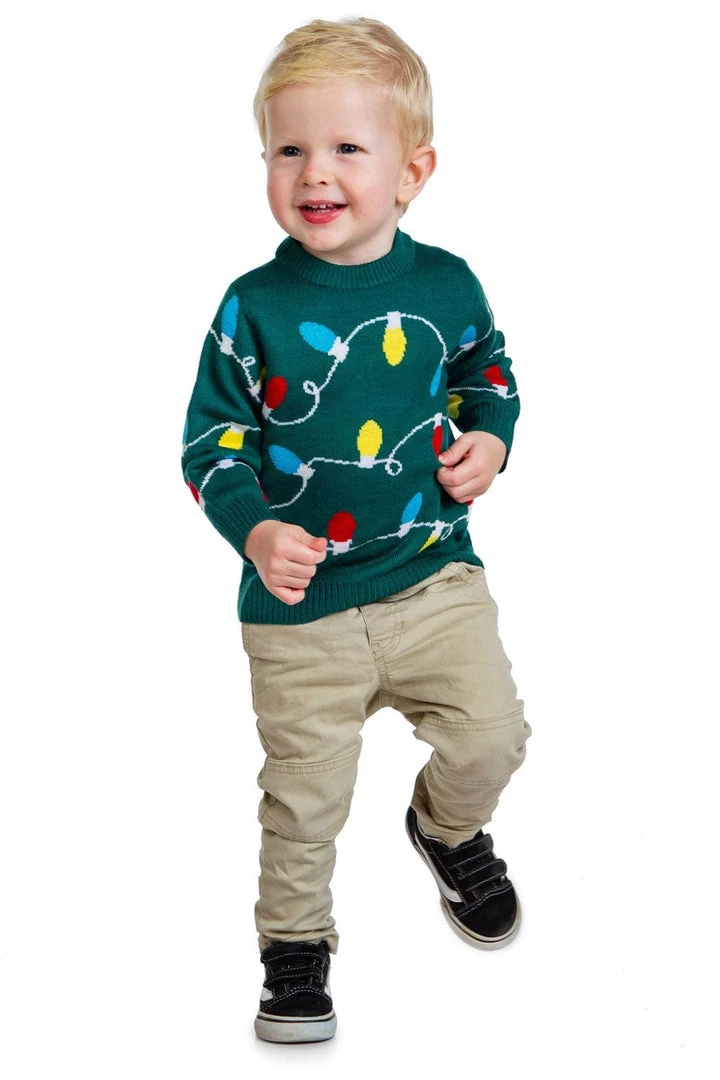 Tipsy Elves Baby / Toddler Green Christmas Lights Sweater Kids & Baby 2 Tipsy Elves Baby / Toddler Green Christmas Lights Sweater Kids & Baby