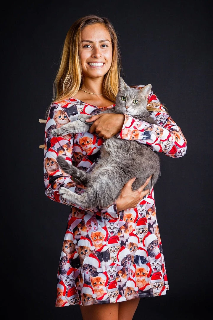 Tipsy Elves Women's Meowy Catmus Dress 5 Tipsy Elves Women's Meowy Catmus Dress