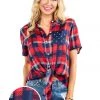 Tipsy Elves Women's Country Girl Tie-Front Shirt