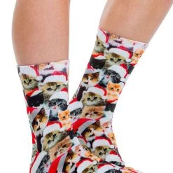 Tipsy Elves Women's Meowy Catmus Socks