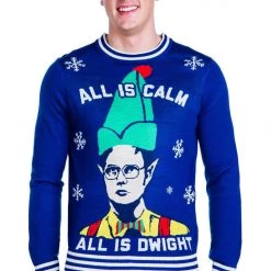 Tipsy Elves Men's All Is Calm All Is Dwight Sweater