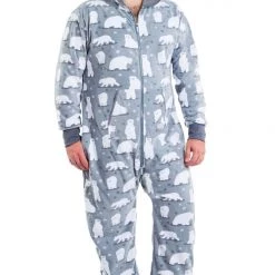Tipsy Elves Men's Polar Bear Big And Tall Jumpsuit