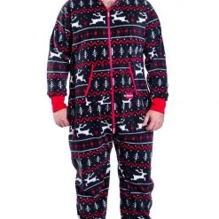 Tipsy Elves Men's Black And Red Fair Isle Big And Tall Jumpsuit 5 Tipsy Elves Men's Black And Red Fair Isle Big And Tall Jumpsuit