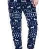 Tipsy Elves Women's Blue Reindeer Jogger Sweatpants