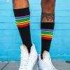 Tipsy Elves Black Rainbow Socks - Women's Cut