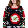 Tipsy Elves Women's Drinking Game Plus Size Ugly Christmas Sweater