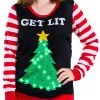 Tipsy Elves Women's Get Lit Light Up Plus Size Ugly Christmas Sweater