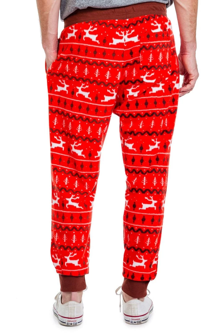 Tipsy Elves Men's Red Reindeer Jogger Sweatpants 2 Tipsy Elves Men's Red Reindeer Jogger Sweatpants