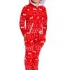 Tipsy Elves Boy's / Girl's Red Fair Isle Reindeer Jumpsuit Holidays & Occasions