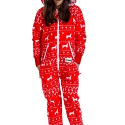 Tipsy Elves Kids & Baby Boy's / Girl's Red Fair Isle Jumpsuit