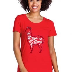Tipsy Elves Women's Christmas Llama Tee