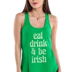 Tipsy Elves Women's Eat Drink And Be Irish Tank Top