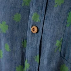 Tipsy Elves Men's Blue Clover Button Down Shirt
