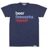 Tipsy Elves Men's Beer Fireworks Repeat Tee Patriotic