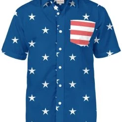 Tipsy Elves Men's Old Glory Button Down Shirt Patriotic