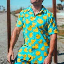 Tipsy Elves Men's Rubber Ducky Hawaiian Shirt 11 Tipsy Elves Men's Rubber Ducky Hawaiian Shirt