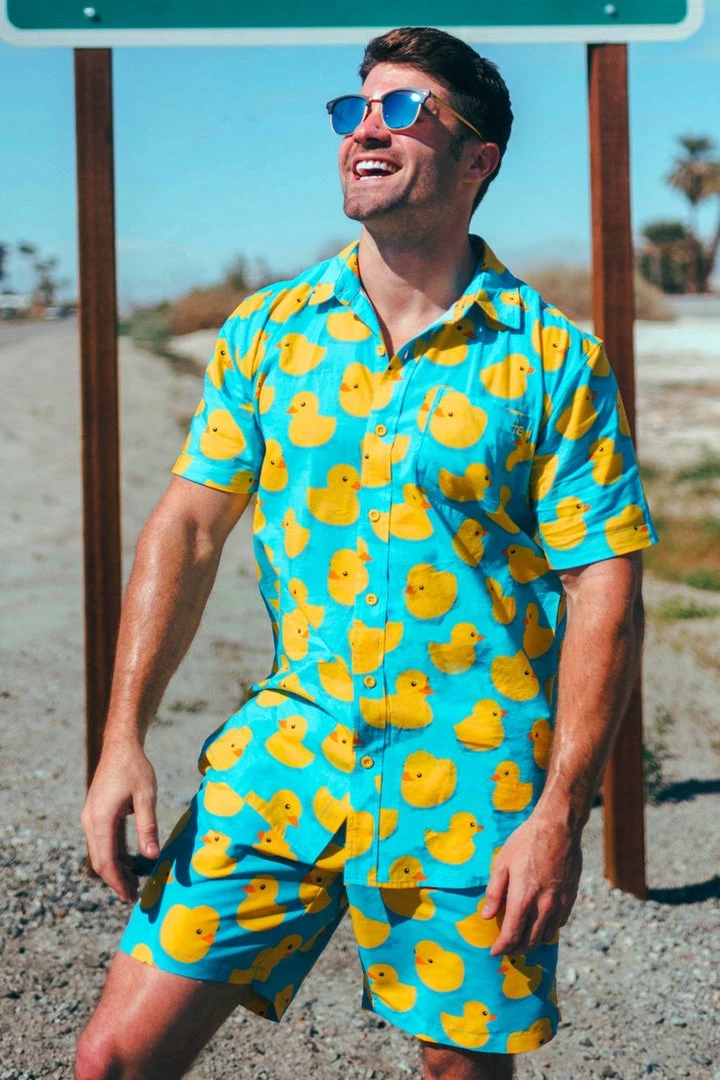 Tipsy Elves Men's Rubber Ducky Hawaiian Shirt 6 Tipsy Elves Men's Rubber Ducky Hawaiian Shirt