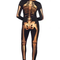 Tipsy Elves Women Gold Skeleton Bodysuit Costume
