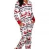 Tipsy Elves Women's Red And White Reindeer Jumpsuit